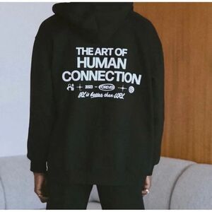 The mayfair Group the art of human connection black White hoodie Small Medium